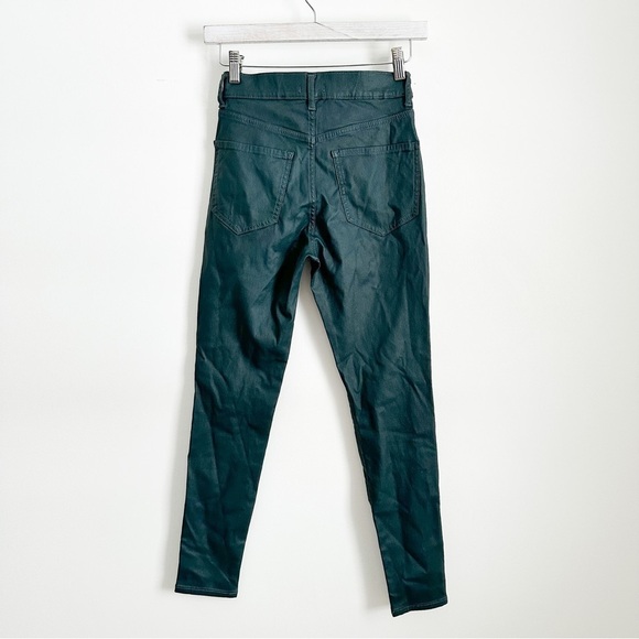 Express Forest green Coated Skinny Pants sz 00R - Picture 11 of 16